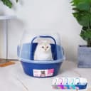 Covered Litter Box — Jumbo Hooded Cat Litter Box Holds Up to Two Small Cats Simultaneously