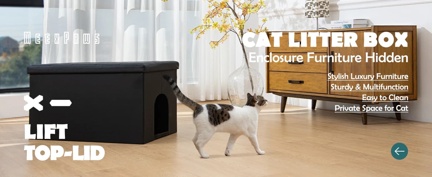 Cat Litter Box Enclosure Furniture Odor Control — Extra Large — product details