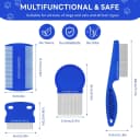 4-Pack Flea Comb for Dogs and Cats Stainless Steel Pet Grooming Comb Set
