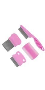 4-Pack Flea Comb for Dogs and Cats Stainless Steel Pet Grooming Comb Set — product details
