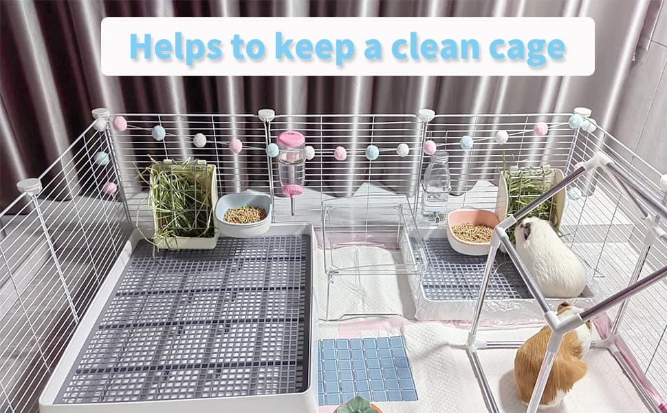 Rabbit Litter Box – Training Potty Tray for Guinea Pig and Small Pets · Spacious Grid Pan with Low Entrance — product details