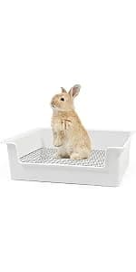 Rabbit Litter Box – Training Potty Tray for Guinea Pig and Small Pets · Spacious Grid Pan with Low Entrance — product details