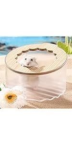 Hamster Sand Bath Container — Hamster Bathtub with Cleaning Scoop — product details