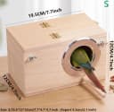 Wood Parakeet Nest Box with Natural Nesting Pads