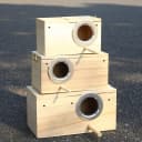 Wood Parakeet Nest Box with Natural Nesting Pads