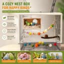 Parakeet Nesting Box — Cockatiel Bird Nest Box with Perch(S)