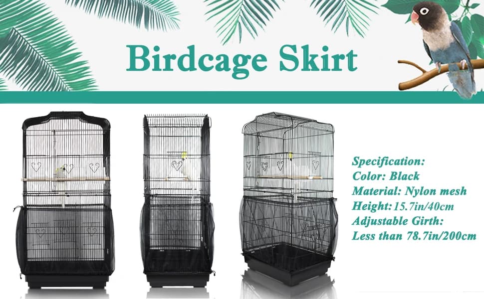 Bird Cage Seed Catcher — Universal Bird Cage Cover Skirt — product details