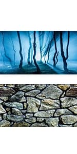 Aquarium Background Blue Black Fish Tank Background Picture 2 Sides Fish Backdrop for Aquarium Wallpaper 24" x 71" — product details