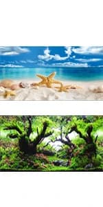 Aquarium Background Blue Black Fish Tank Background Picture 2 Sides Fish Backdrop for Aquarium Wallpaper 24" x 71" — product details