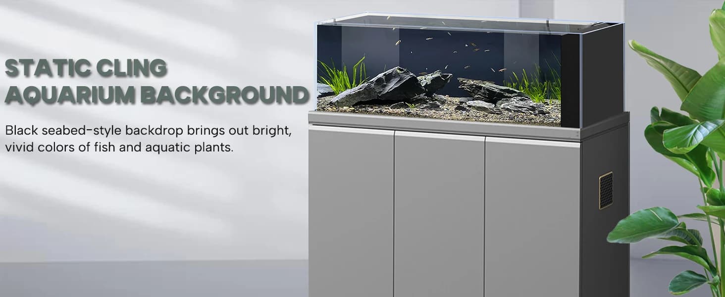 Black Aquarium Background Fish Tank Film — Static Cling — Aquarium Background Static Cling Black Fish Tank Background