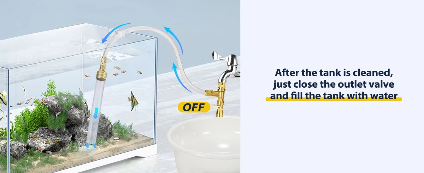 Gravel Vacuum for Aquarium Water Changer Fish Tank Cleaning Tools — Siphon Universal Quick Pump Aquarium Water — collection imagery