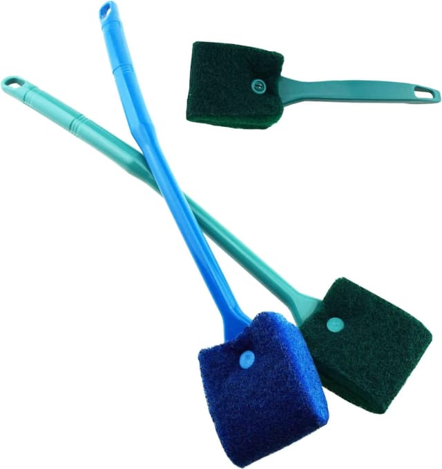 3 PCS Double-Sided Aquarium Fish Tank Algae Cleaning Brush with Non-Slip Handle