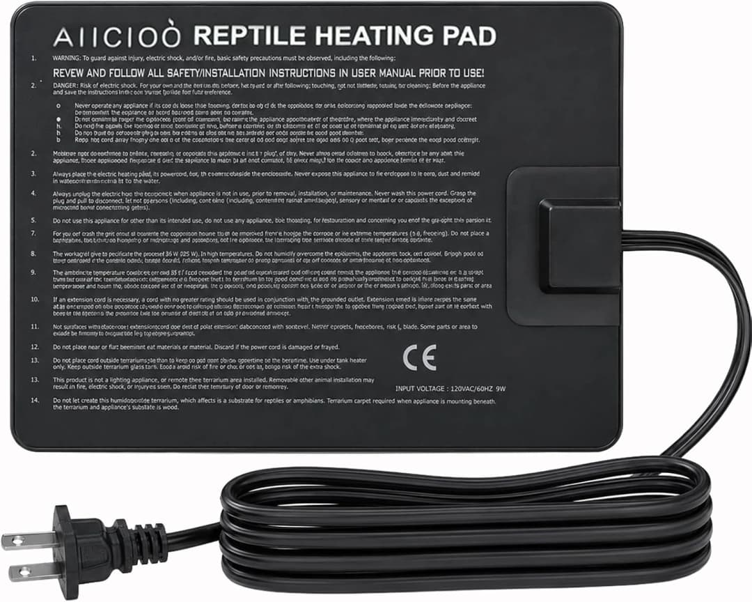 Reptile Heating Pad - Hermit Crab Heater Heat Mat for Reptiles Snake Lizard Terrarium 8 Watt