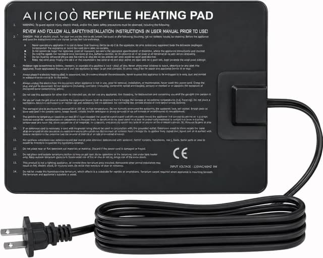 Reptile Heating Pad - Hermit Crab Heater Heat Mat for Reptiles Snake Lizard Terrarium 8 Watt