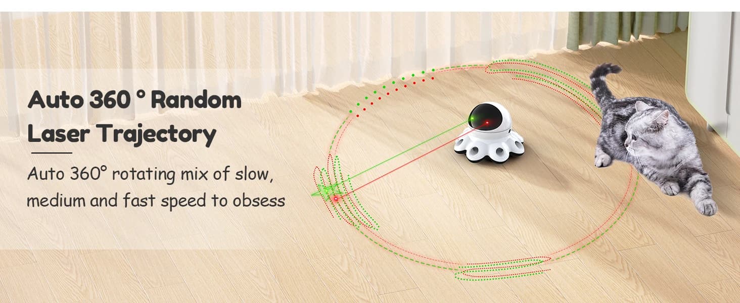 Cat Laser Toy — 2-in-1 Interactive Automatic Motion Activated Moving 8 Holes Whack A Mole Feather — collection imagery