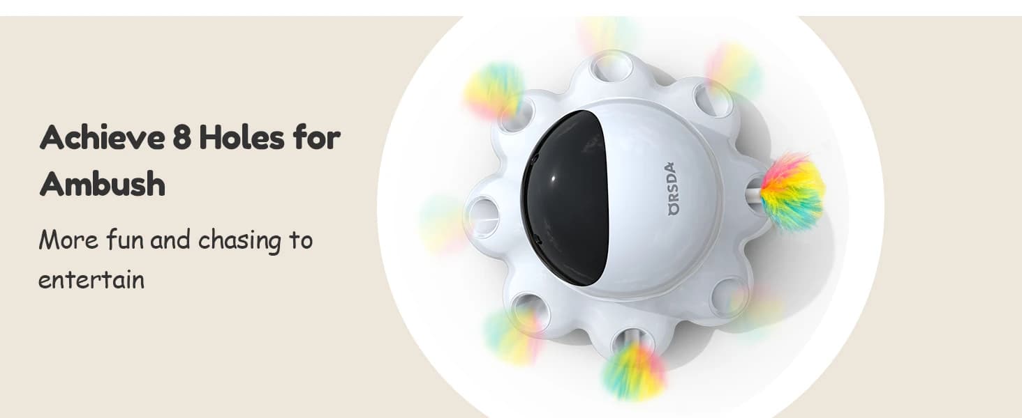 Cat Laser Toy — 2-in-1 Interactive Automatic Motion Activated Moving 8 Holes Whack A Mole Feather — collection imagery