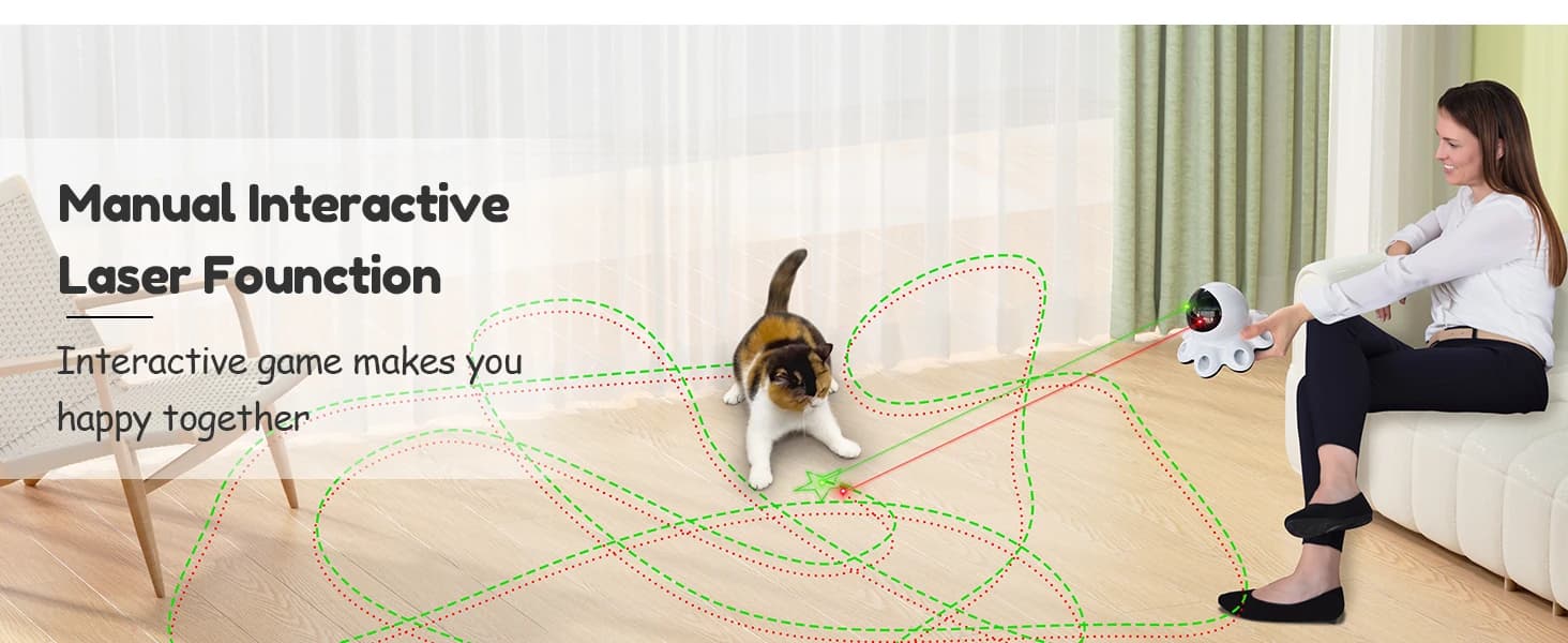 Cat Laser Toy — 2-in-1 Interactive Automatic Motion Activated Moving 8 Holes Whack A Mole Feather — collection imagery