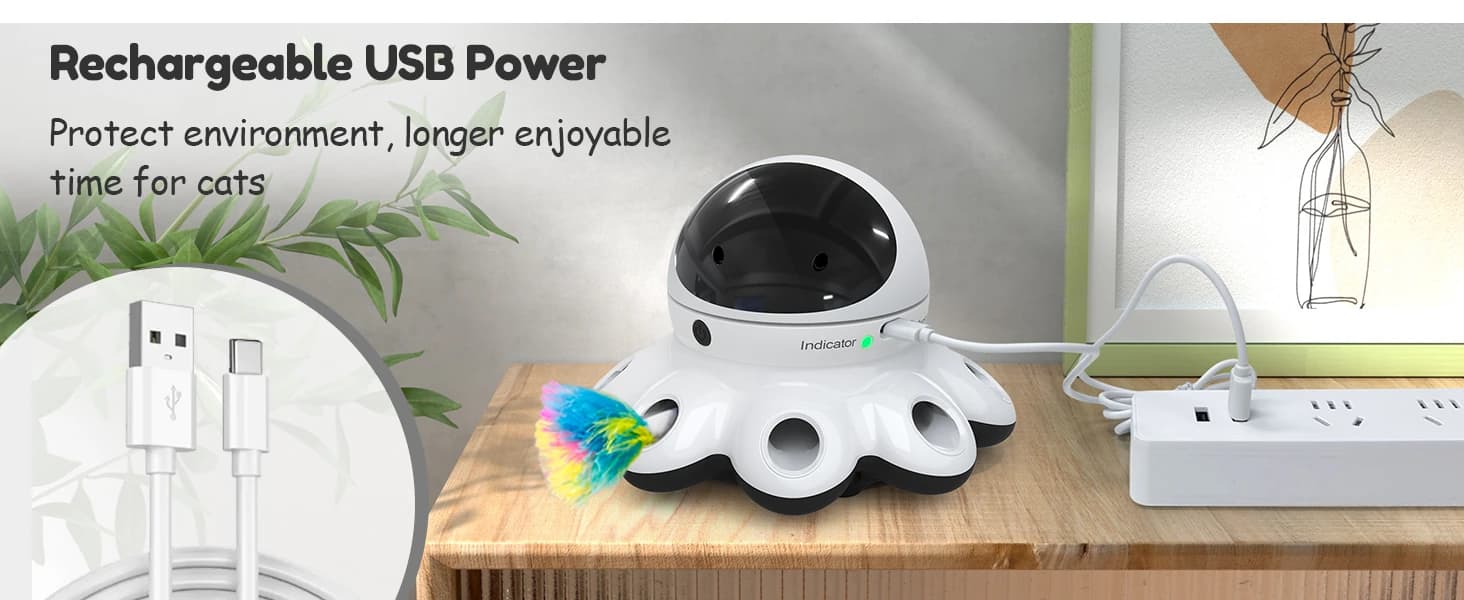 Cat Laser Toy — 2-in-1 Interactive Automatic Motion Activated Moving 8 Holes Whack A Mole Feather — collection imagery