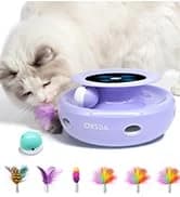 Cat Laser Toy — 2-in-1 Interactive Automatic Motion Activated Moving 8 Holes Whack A Mole Feather — collection imagery
