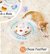 Cat Laser Toy — 2-in-1 Interactive Automatic Motion Activated Moving 8 Holes Whack A Mole Feather — collection imagery