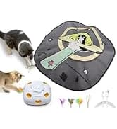 Cat Laser Toy — 2-in-1 Interactive Automatic Motion Activated Moving 8 Holes Whack A Mole Feather — collection imagery
