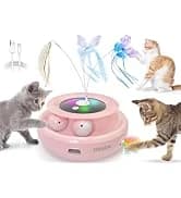 Cat Laser Toy — 2-in-1 Interactive Automatic Motion Activated Moving 8 Holes Whack A Mole Feather — collection imagery