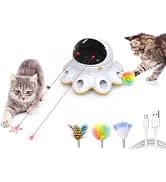 Cat Laser Toy — 2-in-1 Interactive Automatic Motion Activated Moving 8 Holes Whack A Mole Feather — collection imagery