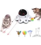 Cat Laser Toy — 2-in-1 Interactive Automatic Motion Activated Moving 8 Holes Whack A Mole Feather — collection imagery