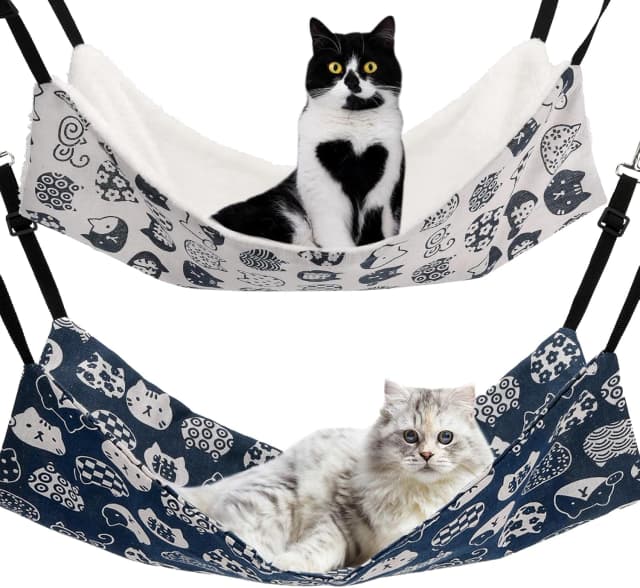 Cat Hammock for Cage Hanging Reversible 2Pack
