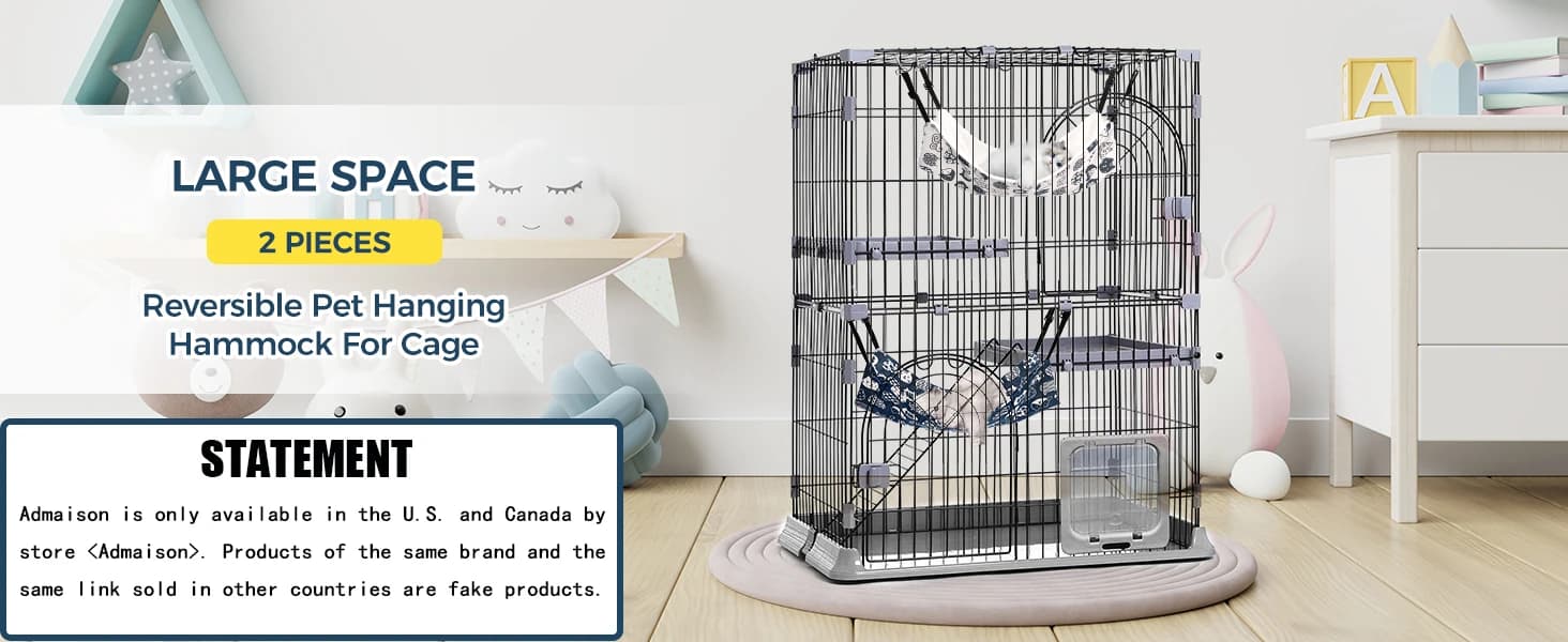 Cat Hammock for Cage Hanging Reversible 2Pack — product details
