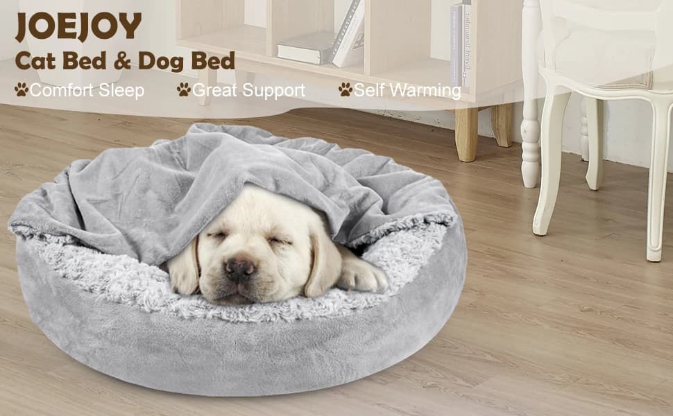 Small Dog Bed Cat Bed with Hooded Blanket — Tips