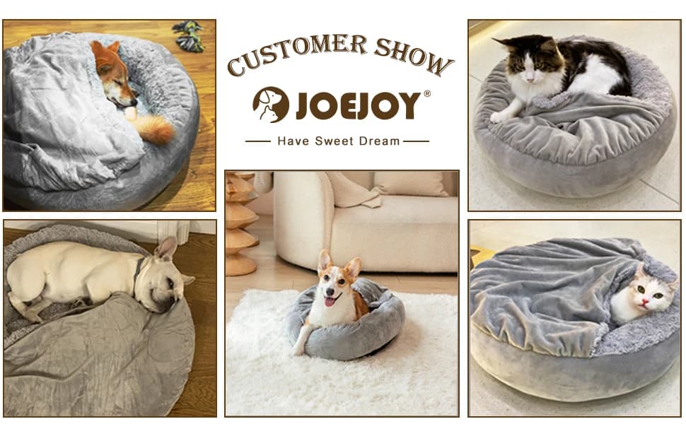 Small Dog Bed Cat Bed with Hooded Blanket — product details