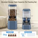 2 Pack Automatic Cat Feeder and Water Dispenser 1.3Gallon Dog Gravity Food Feeder and Water with Ice Pack