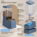 2 Pack Automatic Cat Feeder and Water Dispenser 1.3Gallon Dog Gravity Food Feeder and Water with Ice Pack