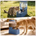 2 Pack Automatic Cat Feeder and Water Dispenser 1.3Gallon Dog Gravity Food Feeder and Water with Ice Pack