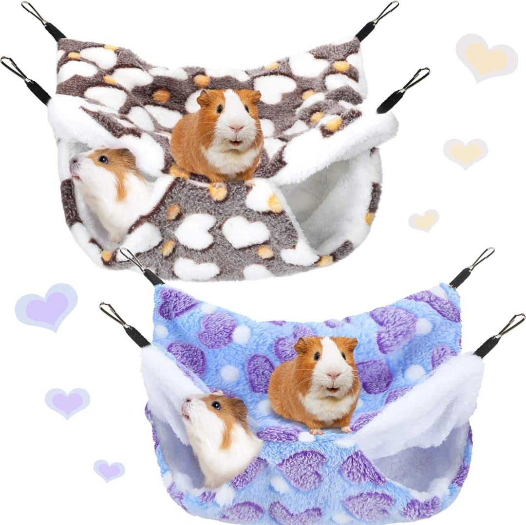 2 Pcs Guinea Pig Rat Hammock for Pet — Purple