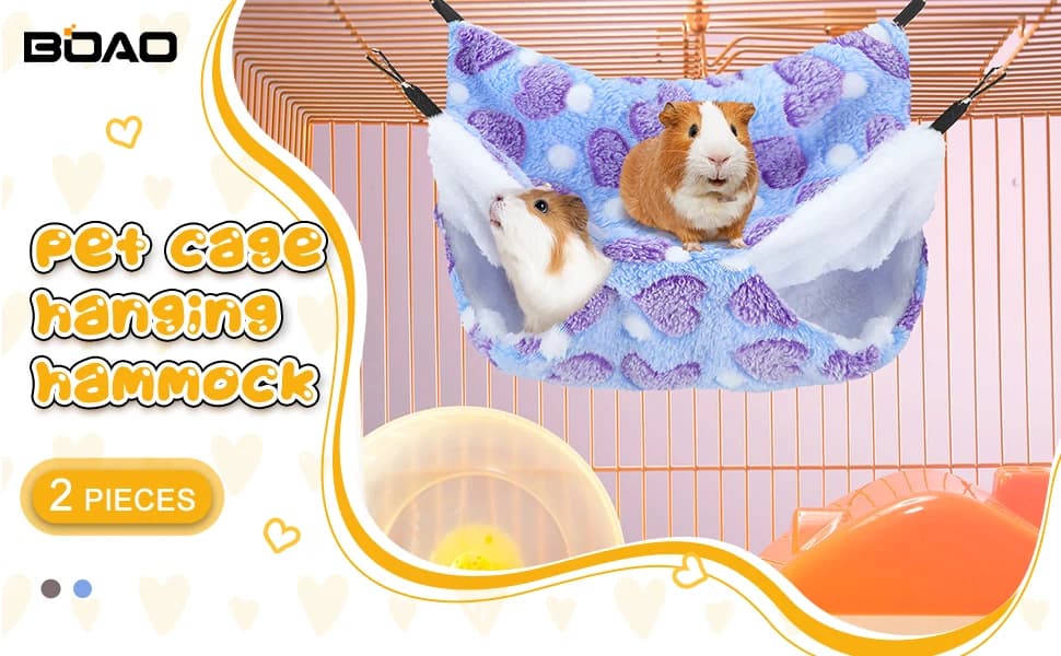 2 Pcs Guinea Pig Rat Hammock for Pet — Purple — product details