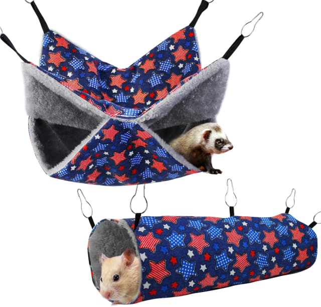Ferret Rat Hammock Tunnel for Cage Guinea Pig Hideout Toy Bed