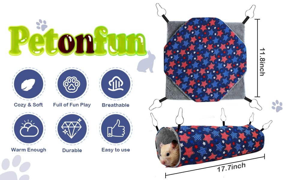 Ferret Rat Hammock Tunnel for Cage Guinea Pig Hideout Toy Bed — Pets Play on and Get Fun!