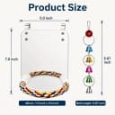 7" Bird Mirror with Rope Perch Bird Toys Swing