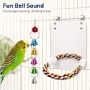 7" Bird Mirror with Rope Perch Bird Toys Swing