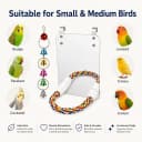 7" Bird Mirror with Rope Perch Bird Toys Swing
