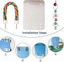 7" Bird Mirror with Rope Perch Bird Toys Swing