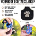 Dog Tag Silencer — Black Pawprint - Quiet Noisy Pet Tags - Fits Up to Four Pet IDs - Dog Tag Cover Protects