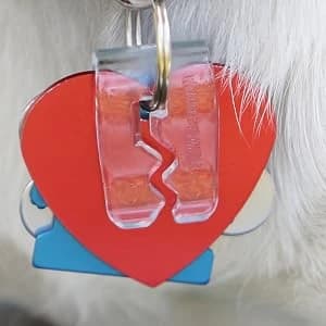 Pet Tag Silencer Clip It On — Jingle's Gone! — Fits most tag shapes. ie bone — square, heart, and it's DURABLE