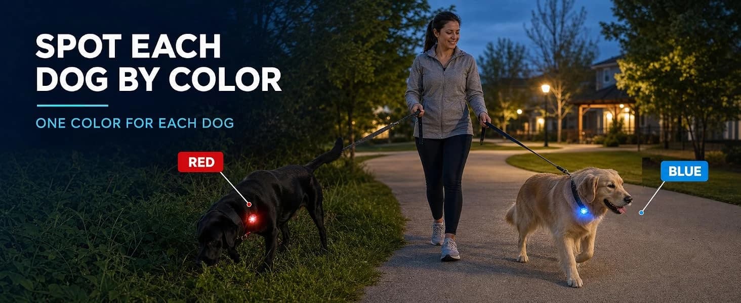 2-Pack Dog Collar Light with Memory Function — collection imagery