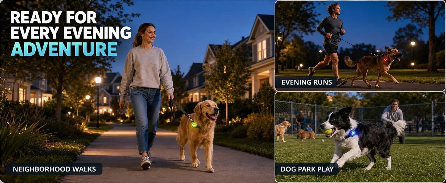 2-Pack Dog Collar Light with Memory Function — collection imagery