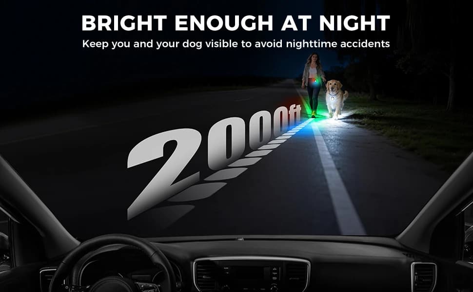 2 Pack Double Sided Dog Collar Light — 6 Modes Dog Lights for Night Walking — product details
