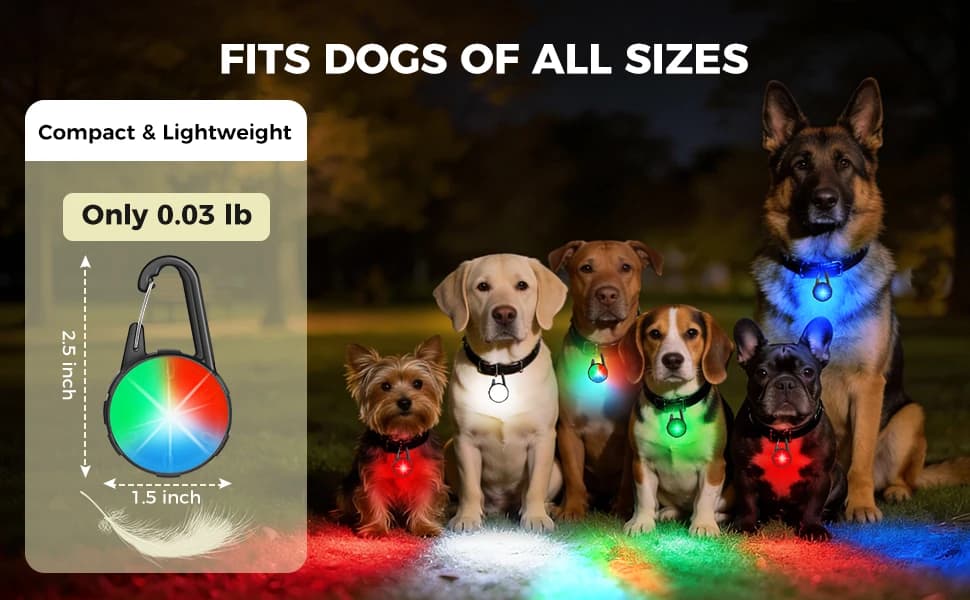 2 Pack Double Sided Dog Collar Light — 6 Modes Dog Lights for Night Walking — product details