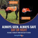 Blaze Orange Dog Vest. Reflective High Visibility in Hunting and Wooded Areas